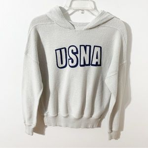 PennantKnit  USNA United States Naval Academy Long Sleeve Hooded Sweatshirt ⬜️🟦